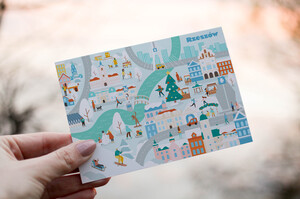 Kartki pocztowe świąteczne Zimowy Rzeszów