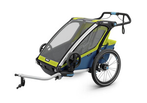 Podwójna przyczepka rowerowa dla dziecka Chariot Sport 2 zielono-niebieska Thule