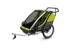 Podwójna przyczepka rowerowa dla dziecka Chariot Cab 2 oliwkowo-szara Thule